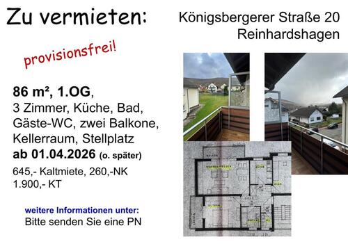 Foto - Wohnung zu vermieten - 645,00&nbsp;EUR Kaltmiete, ca.&nbsp; 86,00&nbsp;m&sup2;