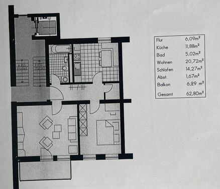 Foto - 2-Zimmer-Wohnung mit Balkon – ca. 63 m²