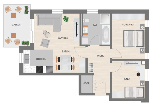 Foto - Schöne 3-Zimmer-Wohnung in Freystadt zu vermieten