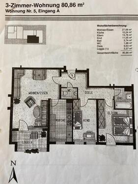 Foto - Wohnung zu vermieten - 1.300,00&nbsp;EUR Kaltmiete, ca.&nbsp; 80,00&nbsp;m&sup2;