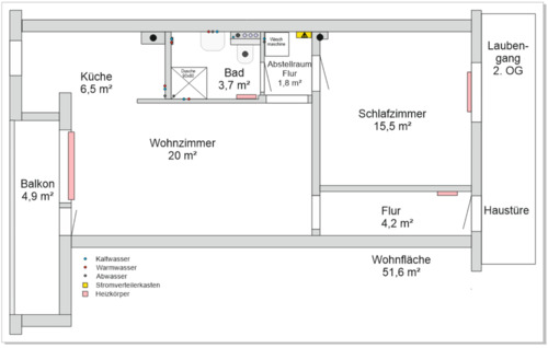 Foto - 2.5 Zimmer Etagenwohnung in Moers