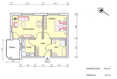 Foto - Einzigartige SeniorenWohnung - 229.000,00&nbsp;EUR Kaufpreis, ca.&nbsp; 61,00&nbsp;m&sup2;