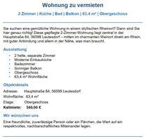 Wohnung zu vermieten in 56599 Leutesdorf