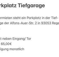 Tiefgaragen Stellplatz Parkplatz Garage - Regensburg Galgenberg