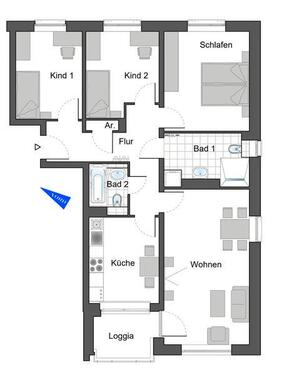 Foto - 4 Zimmer Etagenwohnung in Bensheim
