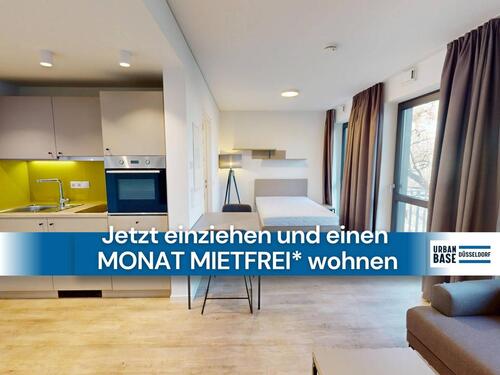 Foto - *1 Nettokaltmiete frei* URBAN BASE: Vollmöbliertes 1-Zimmer-Large-Apartment mit EBK, BALKON, ALL-IN-MIETE, UVM. am Rheinufer