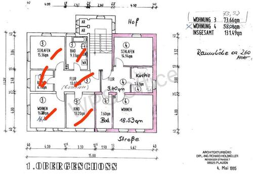 Foto - 3 Raum Wohnung ab Juni 26 - 615,00&nbsp;EUR Kaltmiete, ca.&nbsp; 73,92&nbsp;m&sup2;