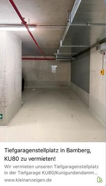 Foto - Tiefgaragenstellplatz, Parkplatz in Bamberg zu vermieten!