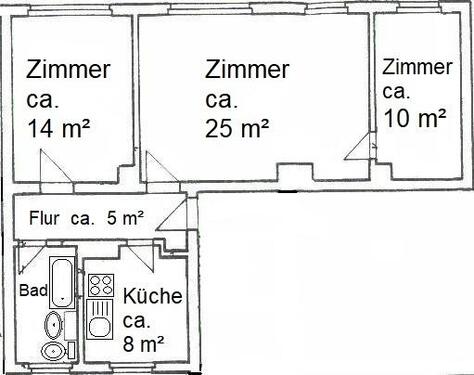 Foto - 3 Zimmer Etagenwohnung zur Miete in Parchim