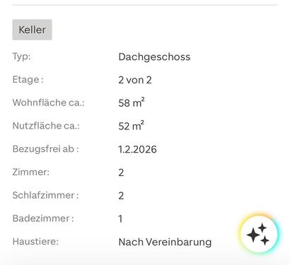 Foto - 2 Zimmer Dachgeschoßwohnung zur Miete in Burgthann