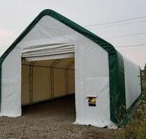 Zelthalle mit Schrägdach 6,1x12,2m PVC 750gm2 - Görlitz