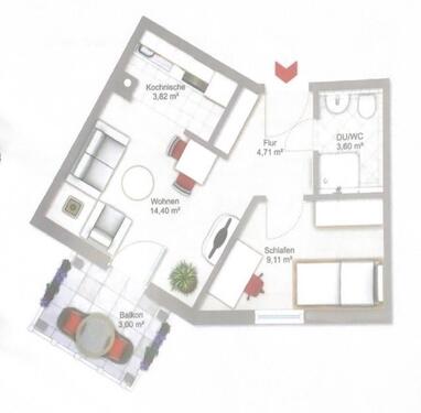 Foto - 2 Zimmer Etagenwohnung zur Miete in Kulmbach