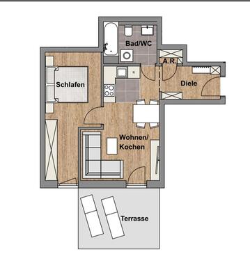 Foto - 2 Zimmer Erdgeschoßwohnung zur Miete in Oberhaching