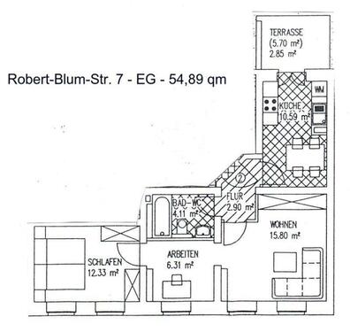 Foto - 2 Zimmer Erdgeschoßwohnung in Zwickau
