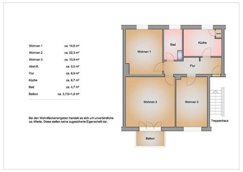 Foto - 3 Zimmer Etagenwohnung in Frankfurt (Oder)