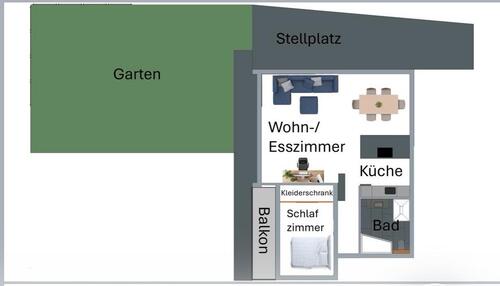 Foto - 2.5 Zimmer Etagenwohnung zur Miete in Köngen