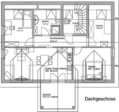 Foto - 4 Zimmer Dachgeschoßwohnung in Großmehring