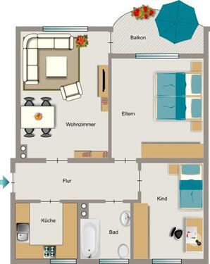 Foto - 3.5 Zimmer Erdgeschoßwohnung zur Miete in Recklinghausen