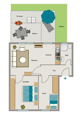 Foto - 3.5 Zimmer Erdgeschoßwohnung in Duisburg