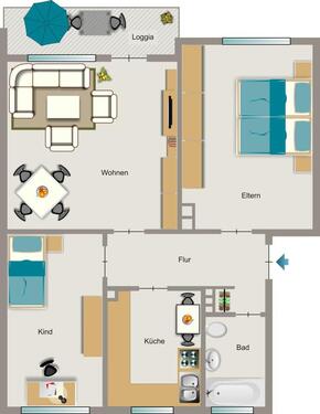 Foto - 3.5 Zimmer Erdgeschoßwohnung zur Miete in Duisburg