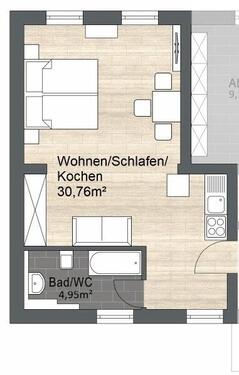 Foto - Möblierte 1-Zimmerwohnung in Cottbus mit Pantry-Küche