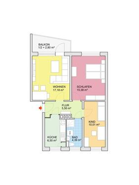 Foto - Etagenwohnung in Chemnitz zur Miete