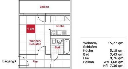 Foto - Nimm mich! 1-Zimmer-Single-Wohnung