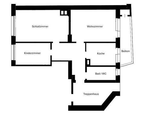Foto - Mietwohnung - Zentral gelegene Helle 3-Zimmer Wohnung mit Balkon