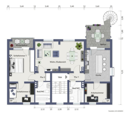 Foto - 4,5-Zimmer-Wohnung OG - 2 Bäder - Winterbalkon + Balkon (~11 m²)