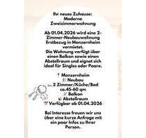 2-Zimmerwohnung Neubau mit Balkon - Bechtolsheim