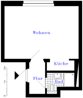 Foto - 1 Zimmer Etagenwohnung zur Miete in Sondershausen