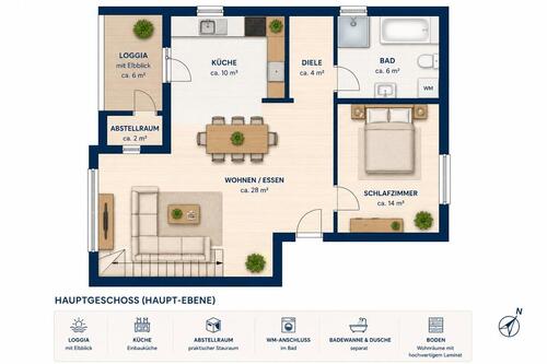 Foto - 3.5 Zimmer Maisonettenwohnung zur Miete in Wedel