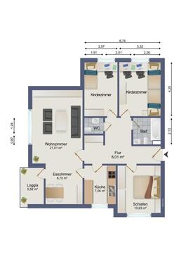 Foto - 4 Zimmer Etagenwohnung zur Miete in Osnabrück