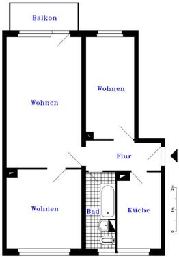 Foto - 3 Zimmer Etagenwohnung zur Miete in Ebeleben
