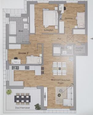 Foto - Neuwertige, stadtnahe 4 Zimmer Penthouse-Wohnung
