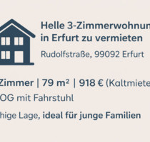 Helle & ruhige 3 Zimmerwohnung mit Aufzug - Erfurt Andreasvorstadt