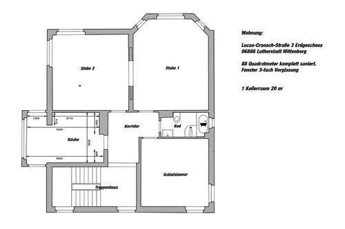 Foto - 3 Zimmer Erdgeschoßwohnung zur Miete in Wittenberg Lutherstadt