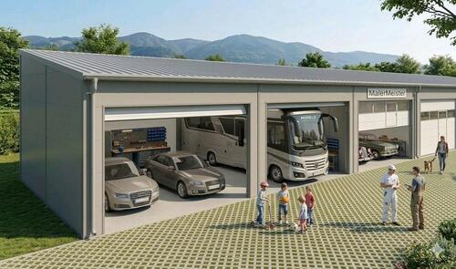 Foto - Halle Lager Werkstatt Wohnmobil Camper Stellplatz XXL Garage