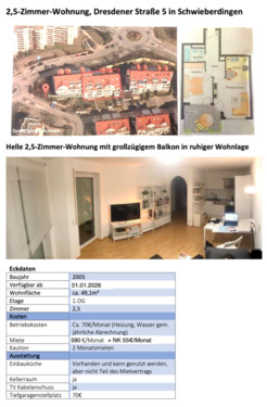 Foto - 2,5-Zimmer Wohnung, ca. 49qm in Schwieberdingen