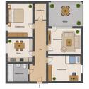Foto - 3 Zimmer Wohnung möbliert 60qm Nähe BhfAutobahn HanauFrankfurt