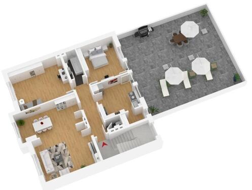 Foto - Große Wohnung 4 Zimmer Küche Bad WC Terrasse