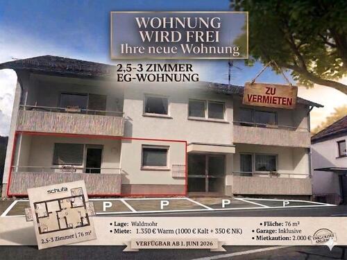 Foto - Helle 76 m² EG-Wohnung mit Balkon, Garage & Ausstattung