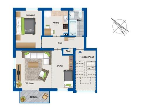 Foto - 2 Zimmer Etagenwohnung zur Miete in Sarstedt