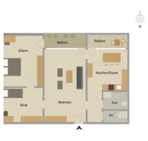 4-Zimmer-Wohnung | 110 m² | 2 Schlafzimmer | 2 Südbalkone | TG - Eislingen (Fils)