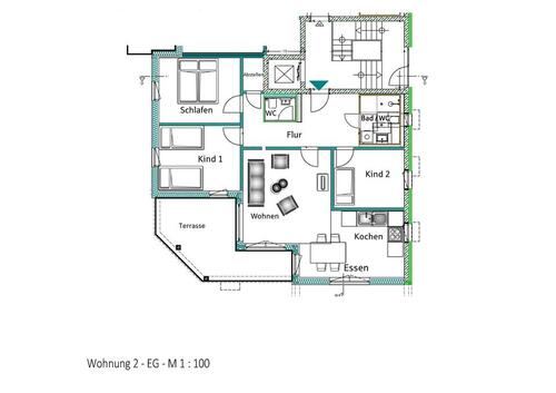 Foto - 4 Zimmer Erdgeschoßwohnung zur Miete in Wildpoldsried