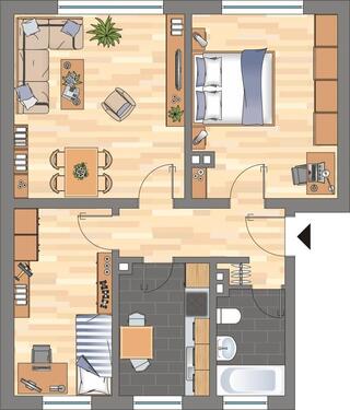 Foto - 3 Zimmer Etagenwohnung zur Miete in Wilhelmshaven