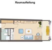Wohnung Studio Einzelappartment mit Balkon in Erlangen