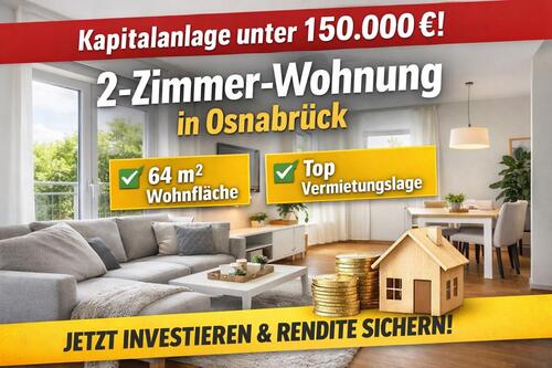 Foto - 2 Zimmerwohnung - 120.000,00&nbsp;EUR Kaufpreis, ca.&nbsp; 64,00&nbsp;m&sup2;