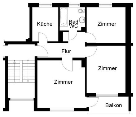 Foto - 3 Zimmer Etagenwohnung zur Miete in Osnabrück