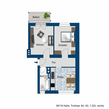 Foto - Nur wenige Minuten ins Zentrum - 425,00&nbsp;EUR Kaltmiete, ca.&nbsp; 49,57&nbsp;m&sup2;